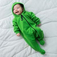 Комбинезон с капюшоном и закрытой ножкой "Bb team green" облегченный 0+