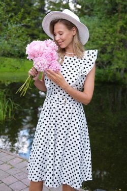 Платье в горошек из хлопка
