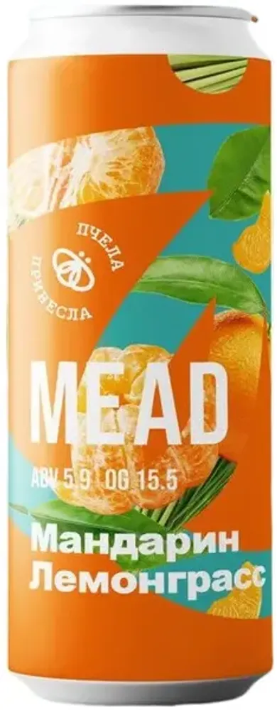Медовуха Чибис Пчела принесла Мид Мандарин-Лемонграсс / Chibis Pchela Prinesla Mead Mandarin-Lemongrass 0.5 - банка