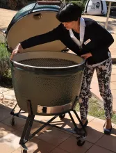 Керамический гриль Big Green Egg 2XL (самый большой), 73 см, на модульной подставке с тумбой