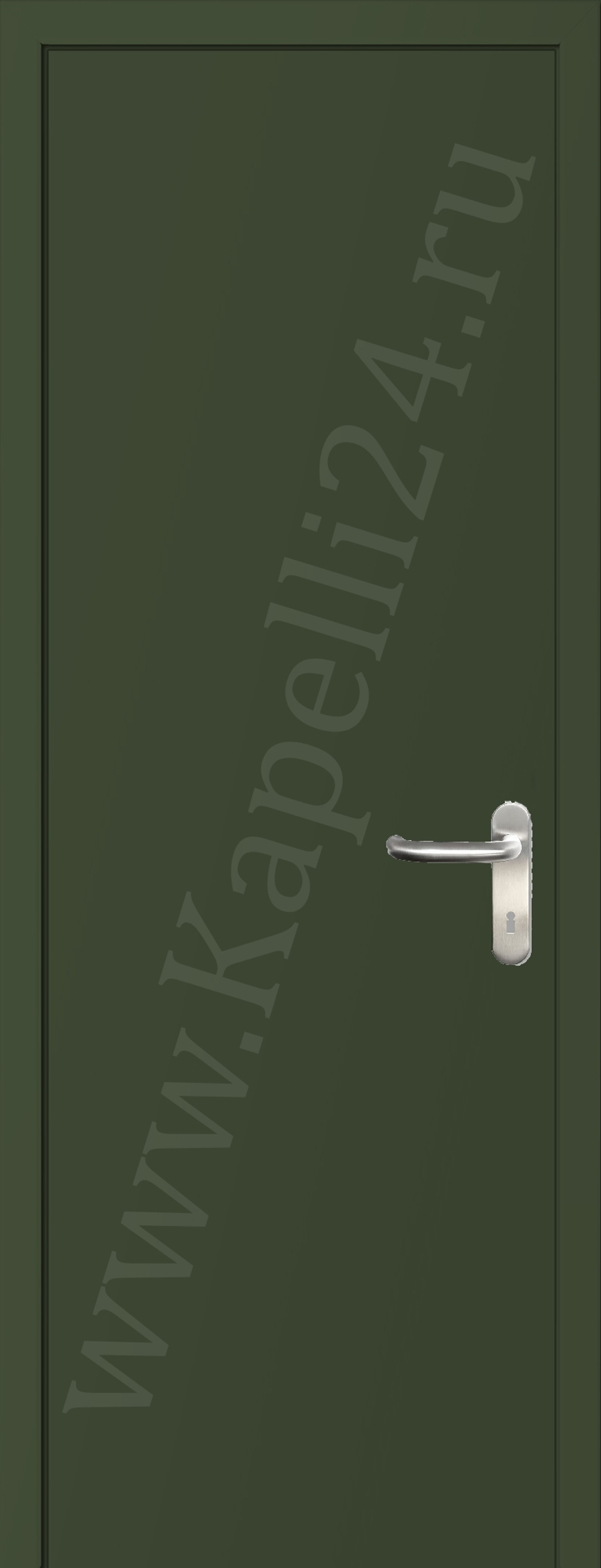 Дверь влагостойкая пластиковая KAPELLI multicolor ДГ RAL 6003 Оливково-зеленый + коробка