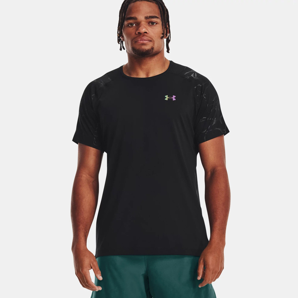 Мужское теннисное поло Under Armour Rush Emboss T-Shirt Men - Black