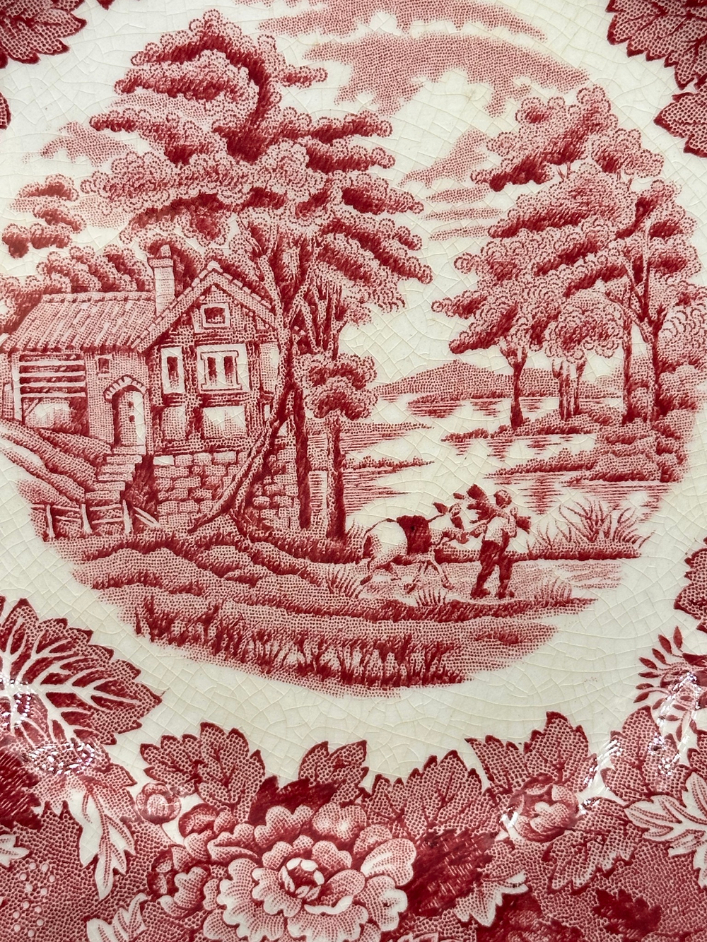 Тарелка Wood & Sons, English Scenery (кракелюр, патина)