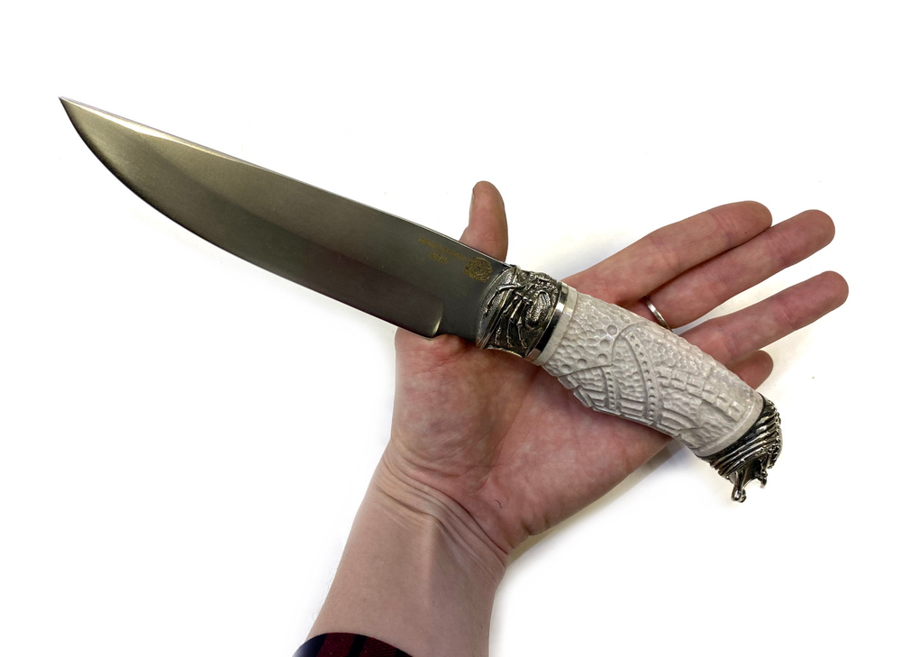 Нож Беркут-1, BÖHLER K340, кость, с навершием