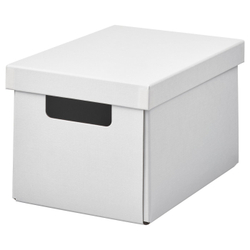 IKEA FJÄDERHARV  (ИКЕА ФЙЭДЕРХАРВ)  -  Коробка с крышкой - белый 18x25x16 см