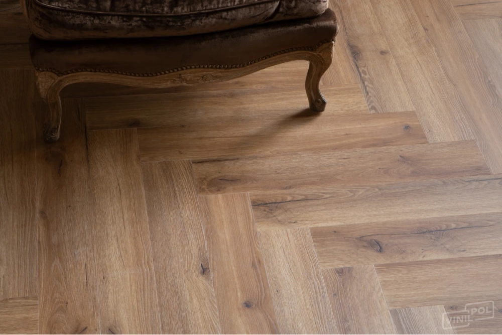 Кварц-винил SPC Vinilam VinilPol Herringbone 7 мм Паркет Франческо 1.355 м2