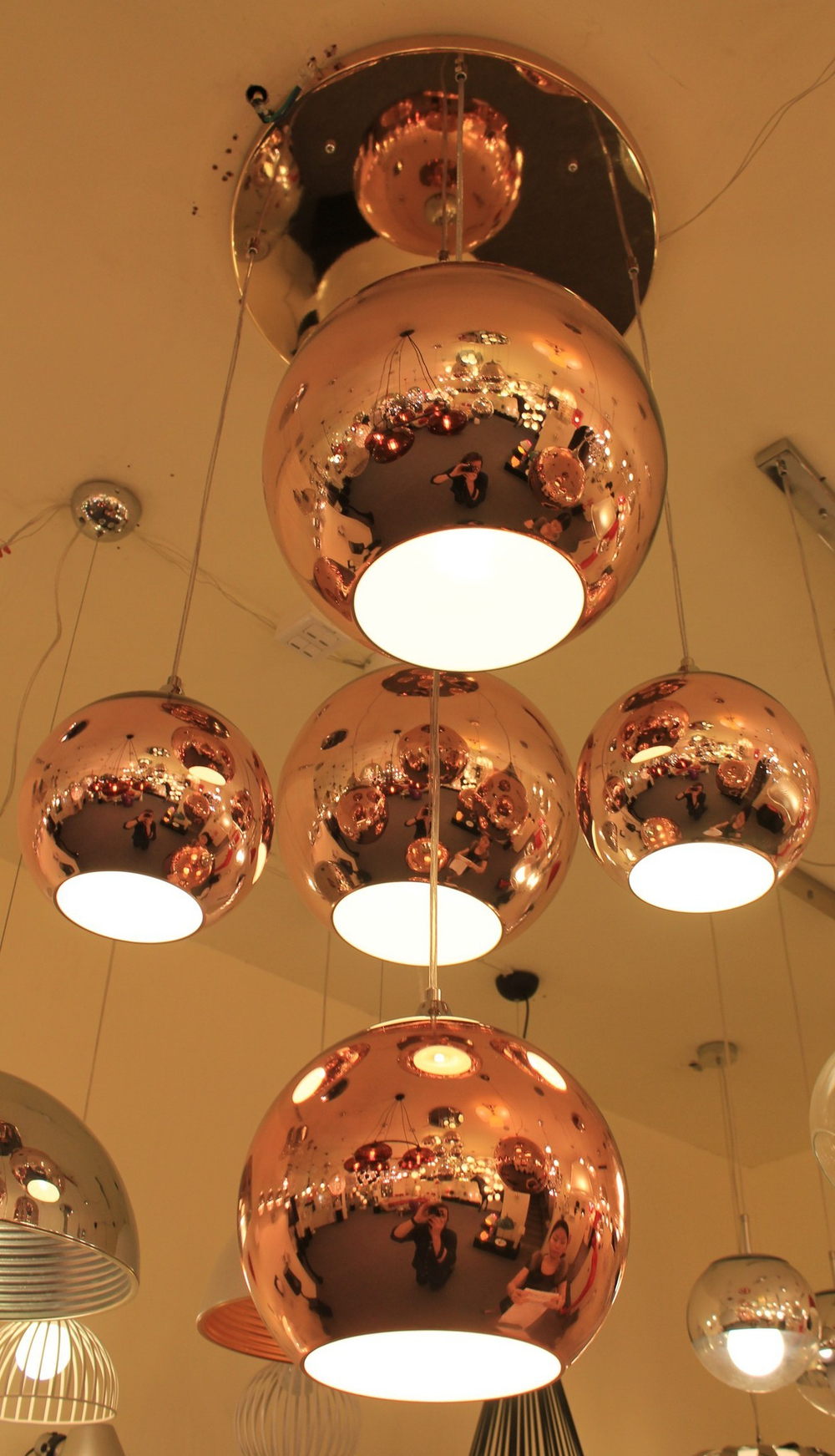 люстра tom dixon copper shade 5 balls