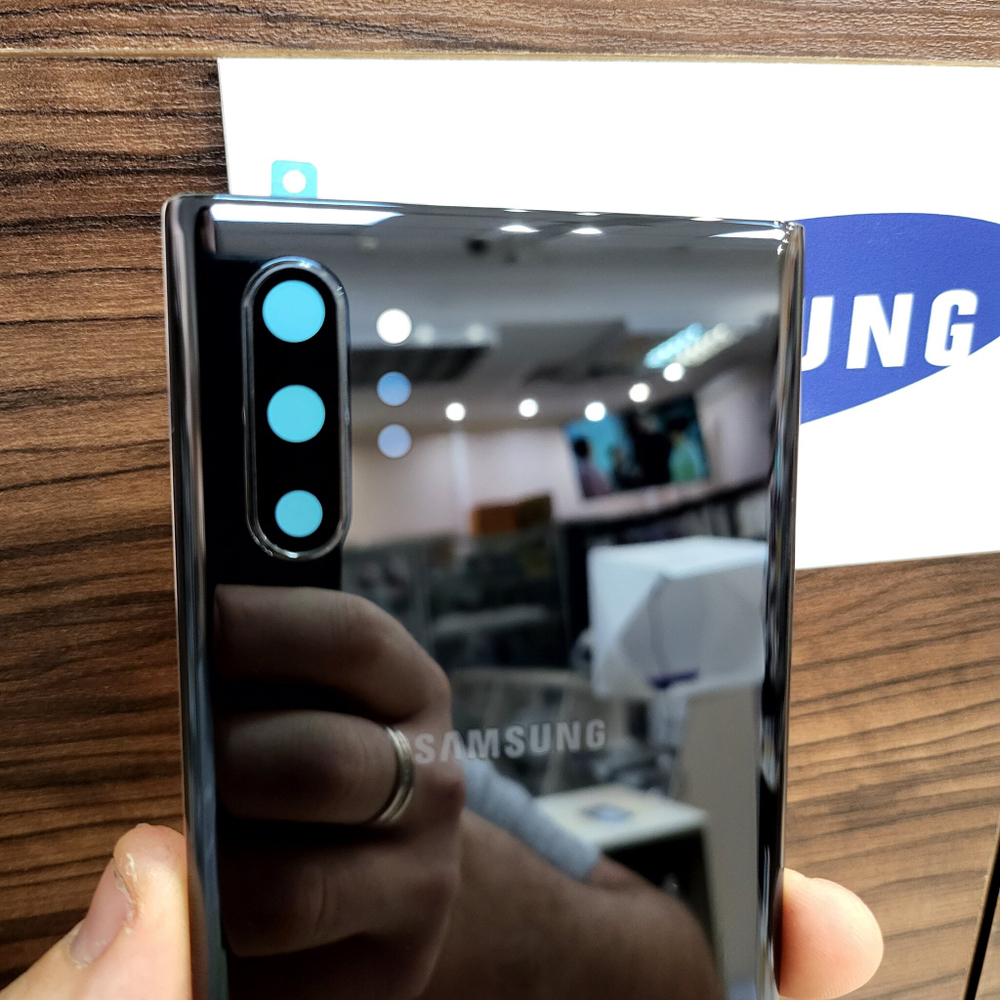 Крышка для Samsung Note 10 Plus (заднее стекло) "Высокое качество" цвет: Black