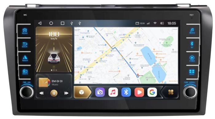 Магнитола для Mazda 3, Axela 2003-2009 - Kuberg OL-9503 (кнопки и крутилки), Android 12, Быстрая, CarPlay, 4G SIM-слот
