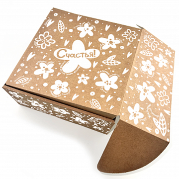 Коробка складная Счастья! Крафт 20*20*10 см.