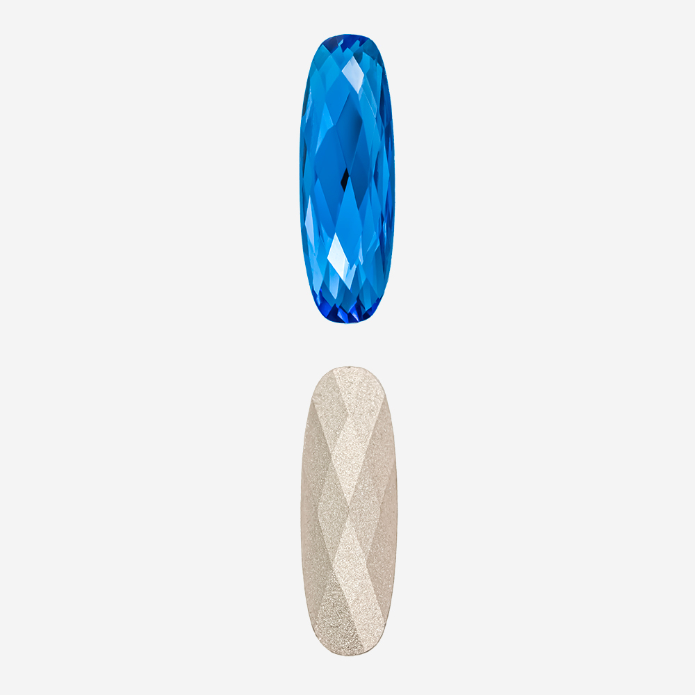 Кристалл Длинный Овал (Long Classical Oval), оттенок "Синий Капри"/"Capri Blue", 21*7мм