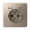 Розетка с USB A+C с заземлением и защитными шторками Systeme Electric ArtGallery Шампань GAL000532