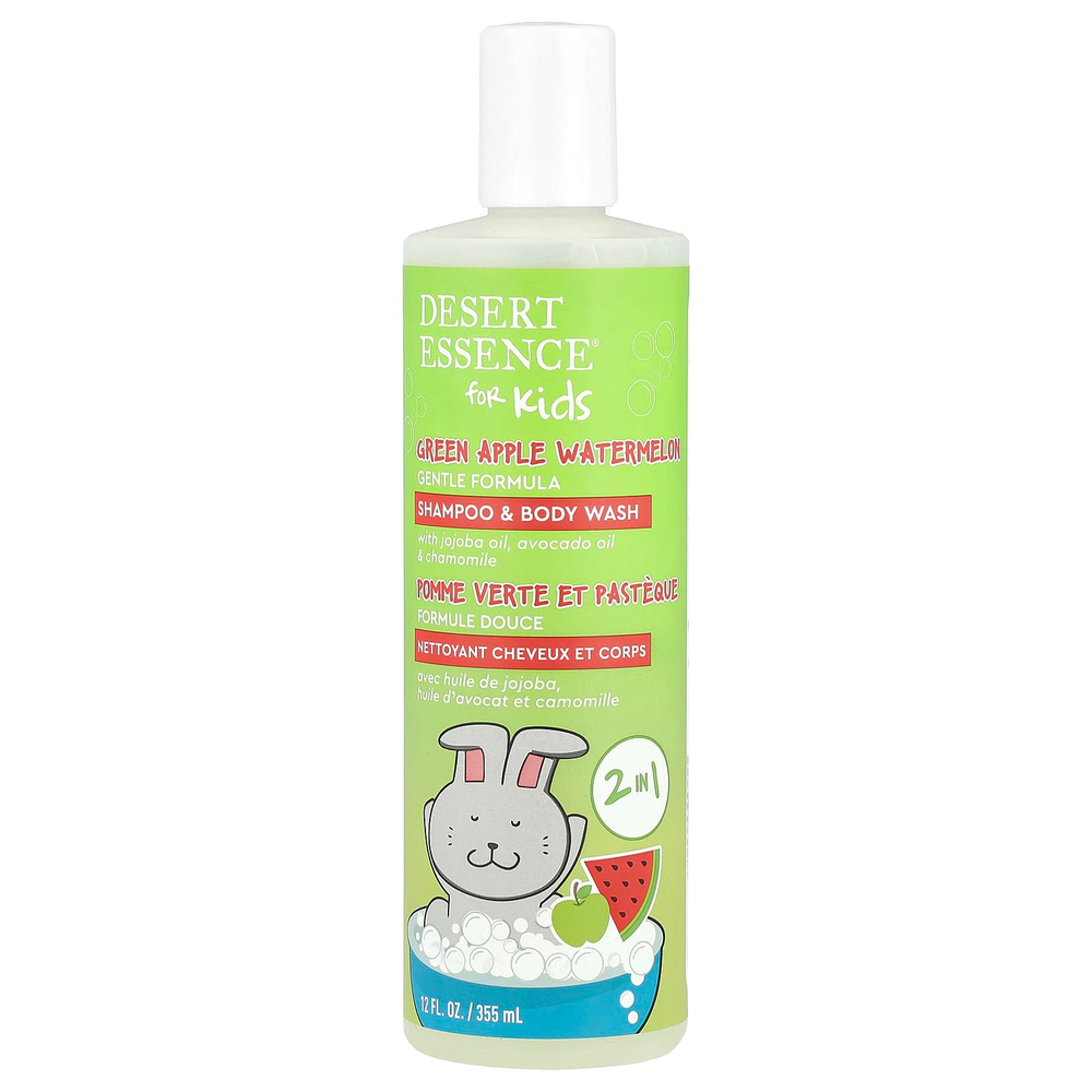 Desert Essence, Детский шампунь и гель для душа, зеленое яблоко и арбуз, 355 мл (12 жидк. унц.)