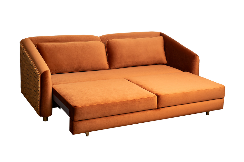 Диван Garda Decor Треви (Trevi) 230М(К) трехм раскл с кантом оранж Pad32+Lattice ORANG 232*103*88 см