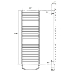 Полотенцесушитель водяной Point Альфа PN05152S П18 500x1200, хром
