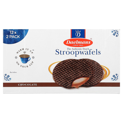 Daelmans, Шоколадные вафли, с шоколадным вкусом, 12-2 пакетика по 72,5 г (2,56 унции)