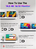 14.5" Портативный игровой монитор UPERFECT Ucolor J14 3840x2400, 60 Гц, IPS