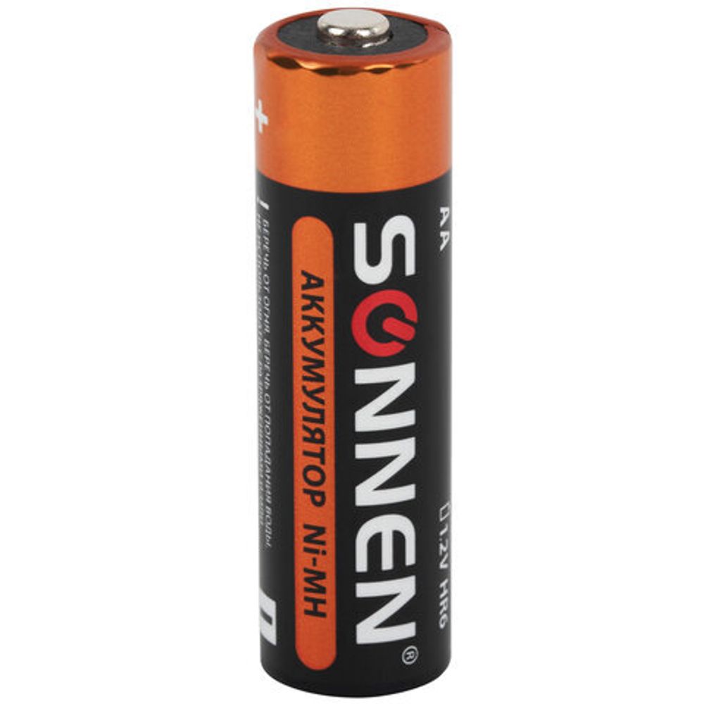 Батарейки аккумуляторные Ni-Mh пальчиковые КОМПЛЕКТ 4 шт., АА (HR6) 2100 mAh, SONNEN, 455606