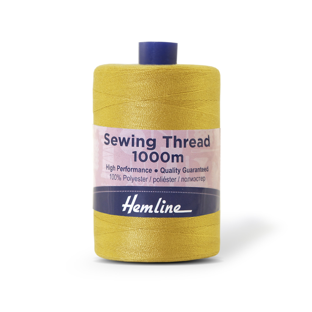 Нить универсальная Hemline для шитья, 100% полиэстер, цвет состаренное золото, 1000 м
