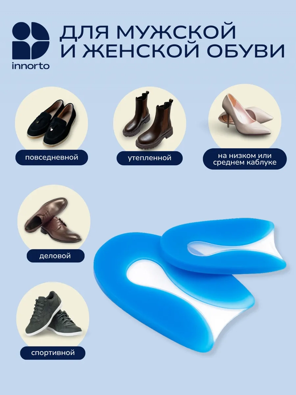 Подпяточники ортопедические силиконовые при пяточной шпоре, пара