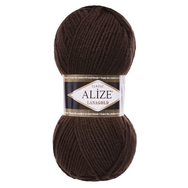 Пряжа Alize (Ализе) Lana Gold / уп.5 мот. по 100 г, 240м, 026 коричневый А