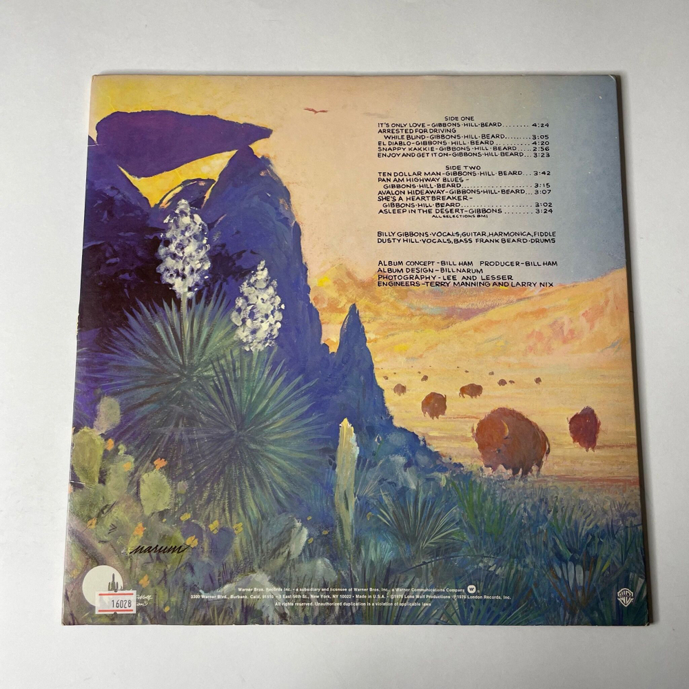 Винтажная виниловая пластинка LP ZZ Top Tejas (USA 1980)