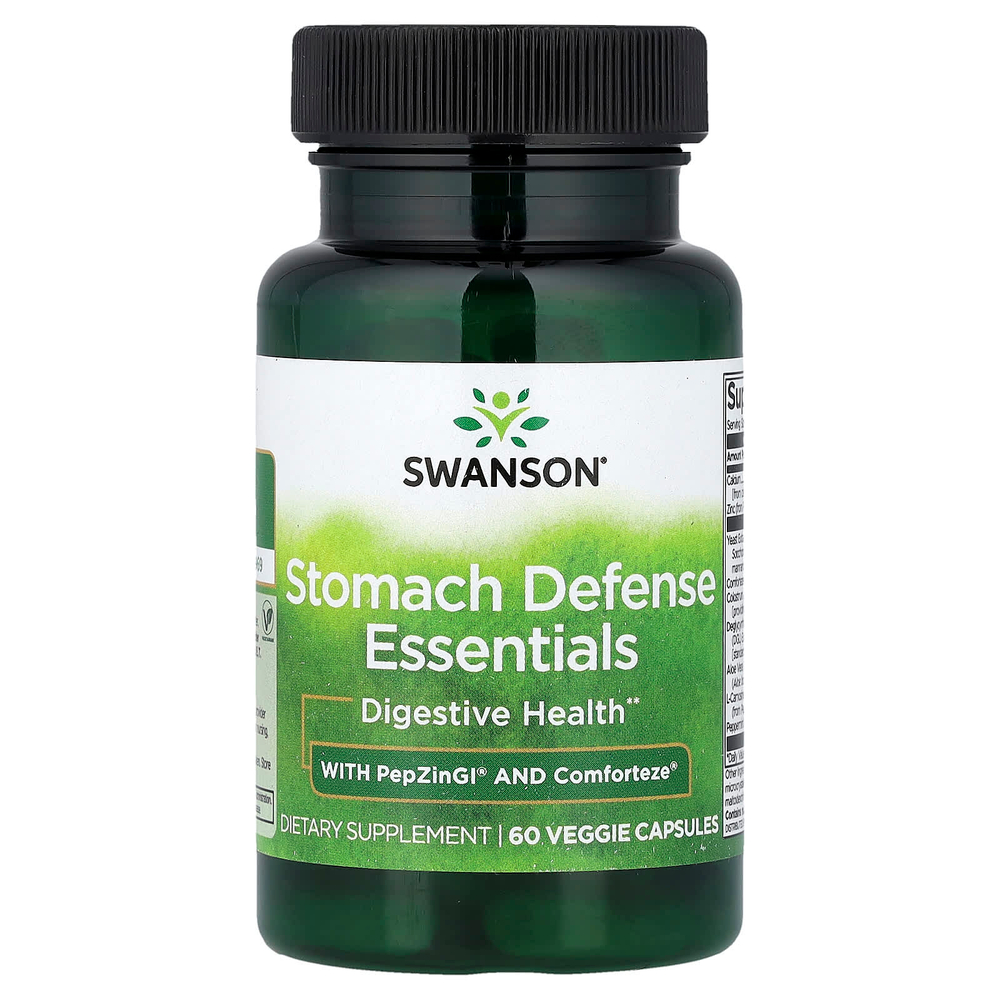 Swanson Vitamins, Stomach Defense Essentials, 60 растительных капсул