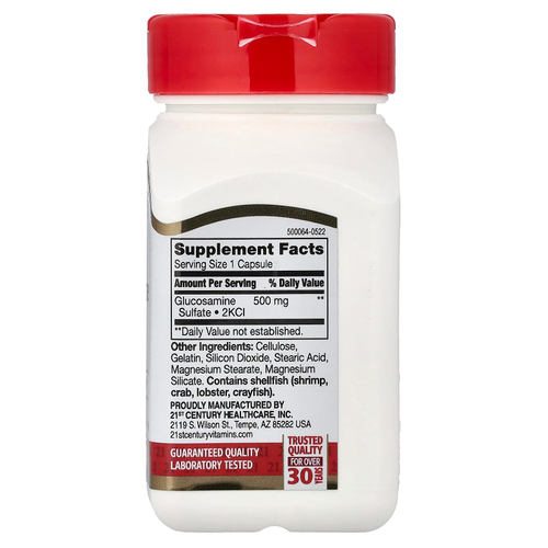 21st Century, Glucosamine Relief, 500 мг, 60 капсул, которые легко глотать