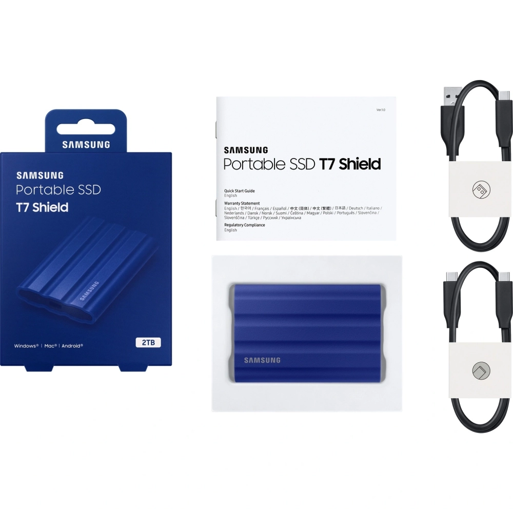 Внешний SSD Samsung 2Tb T7 Shield (MU-PE2T0R/WW) Синий