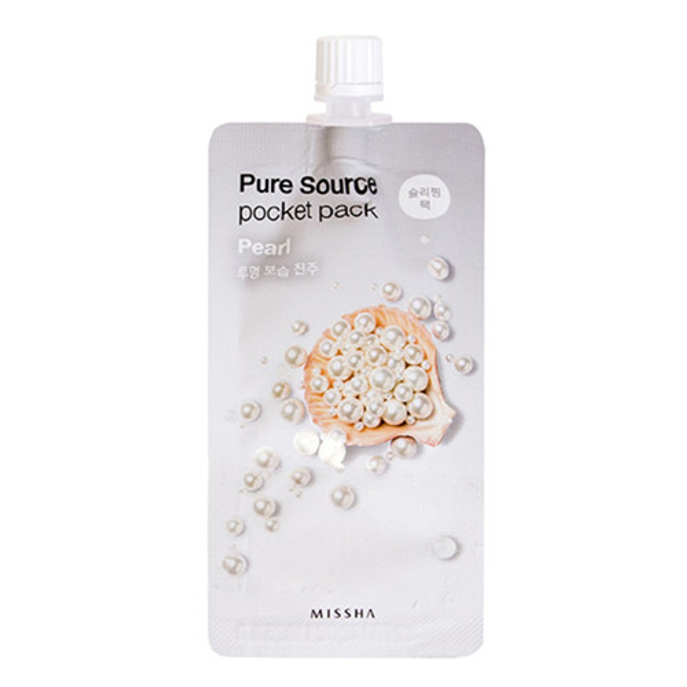 Маска компактная с жемчугом Missha Pure source pocket pack pearl, 10 мл