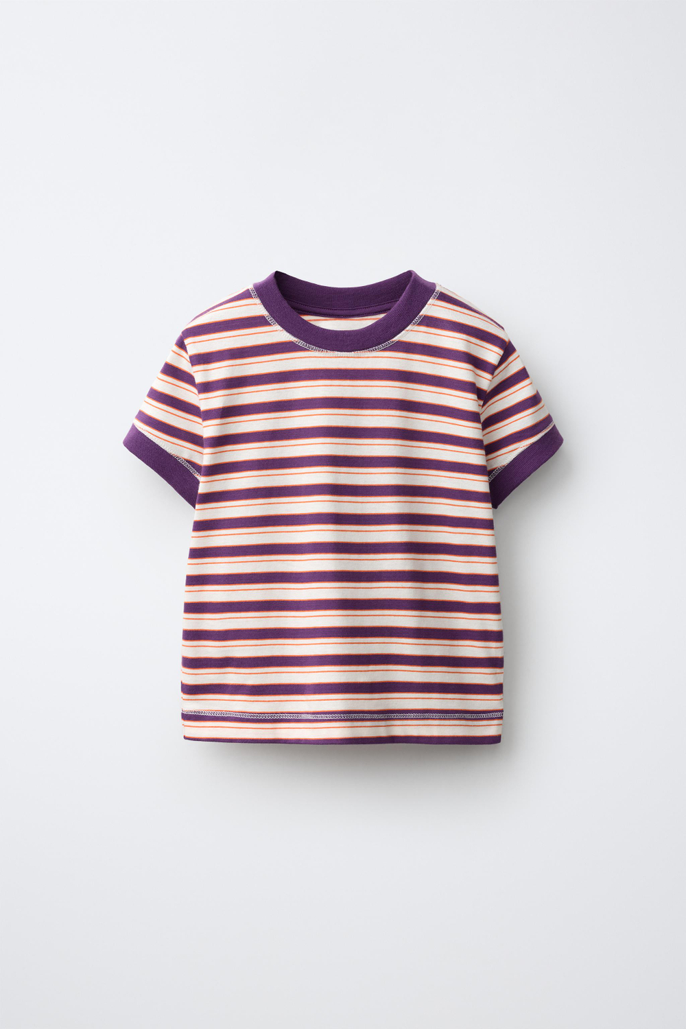 ZARA ФУТБОЛКА В ПОЛОСКУ, ЛИЛОВЫЙ