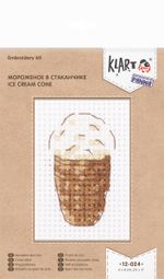 Набор для вышивания нитками Klart, Мороженое в стаканчике, 6х8 см