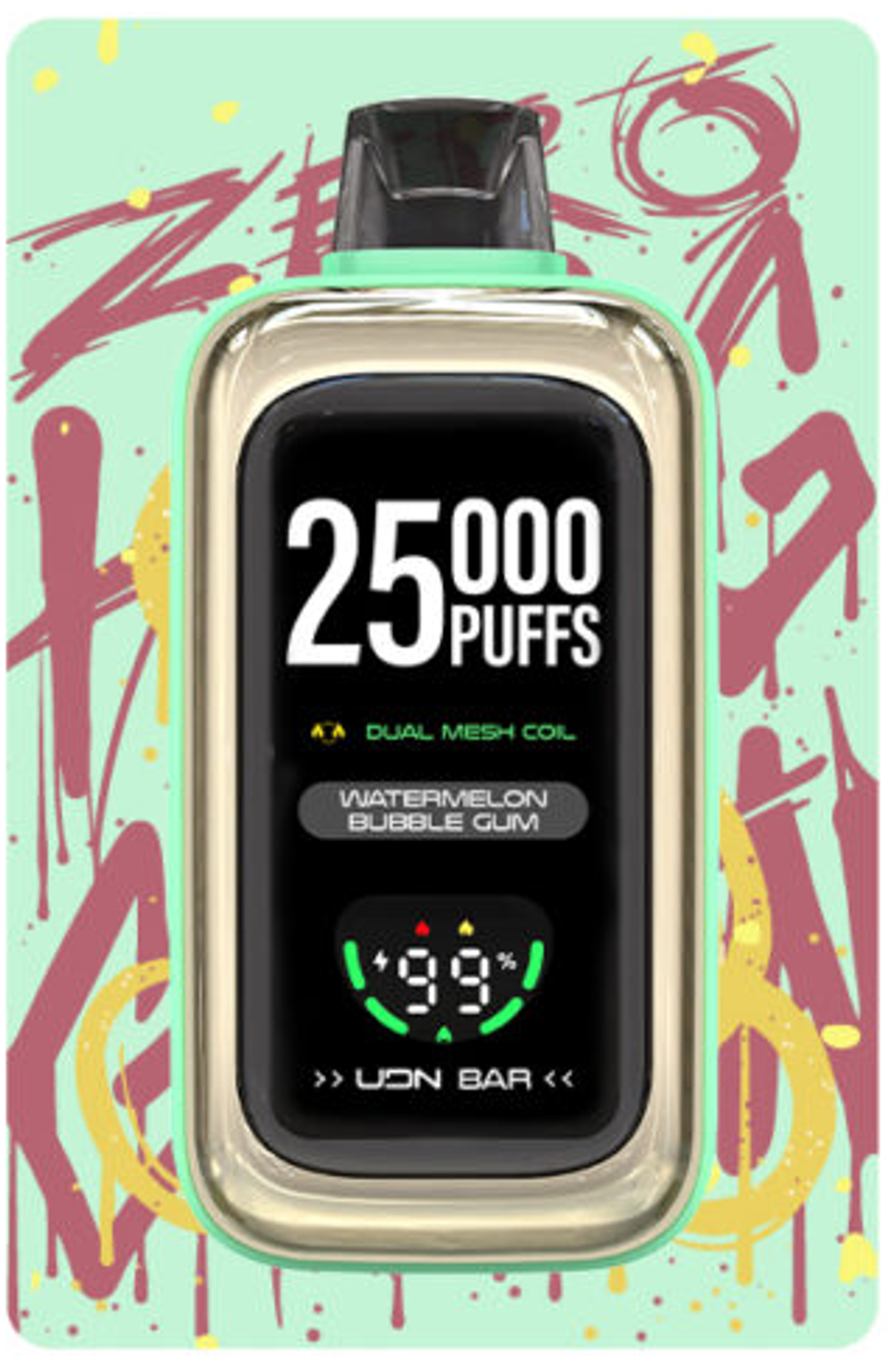 UDN BAR 25000 Watermelon bubble gum - арбузная жвачка 25000 затяжек 20мг (2%)