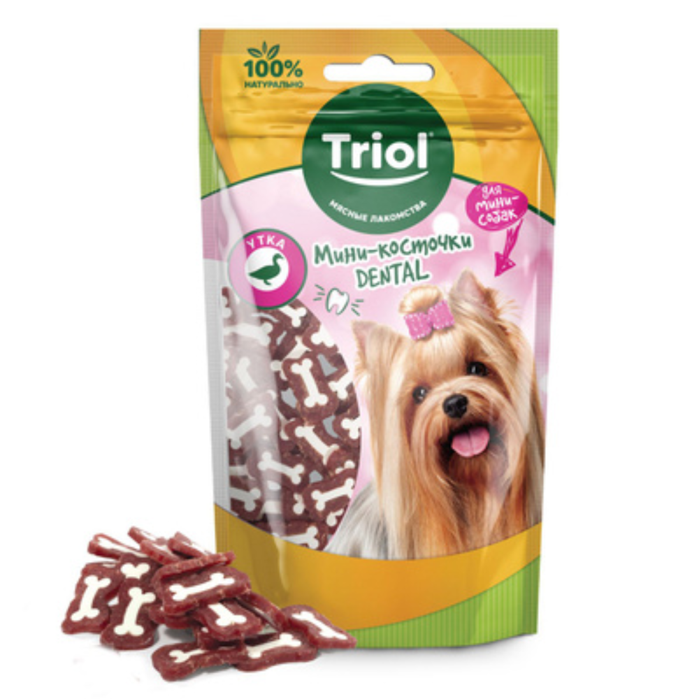 Лакомство Triol для собак Мини-косточки с уткой 40 гр