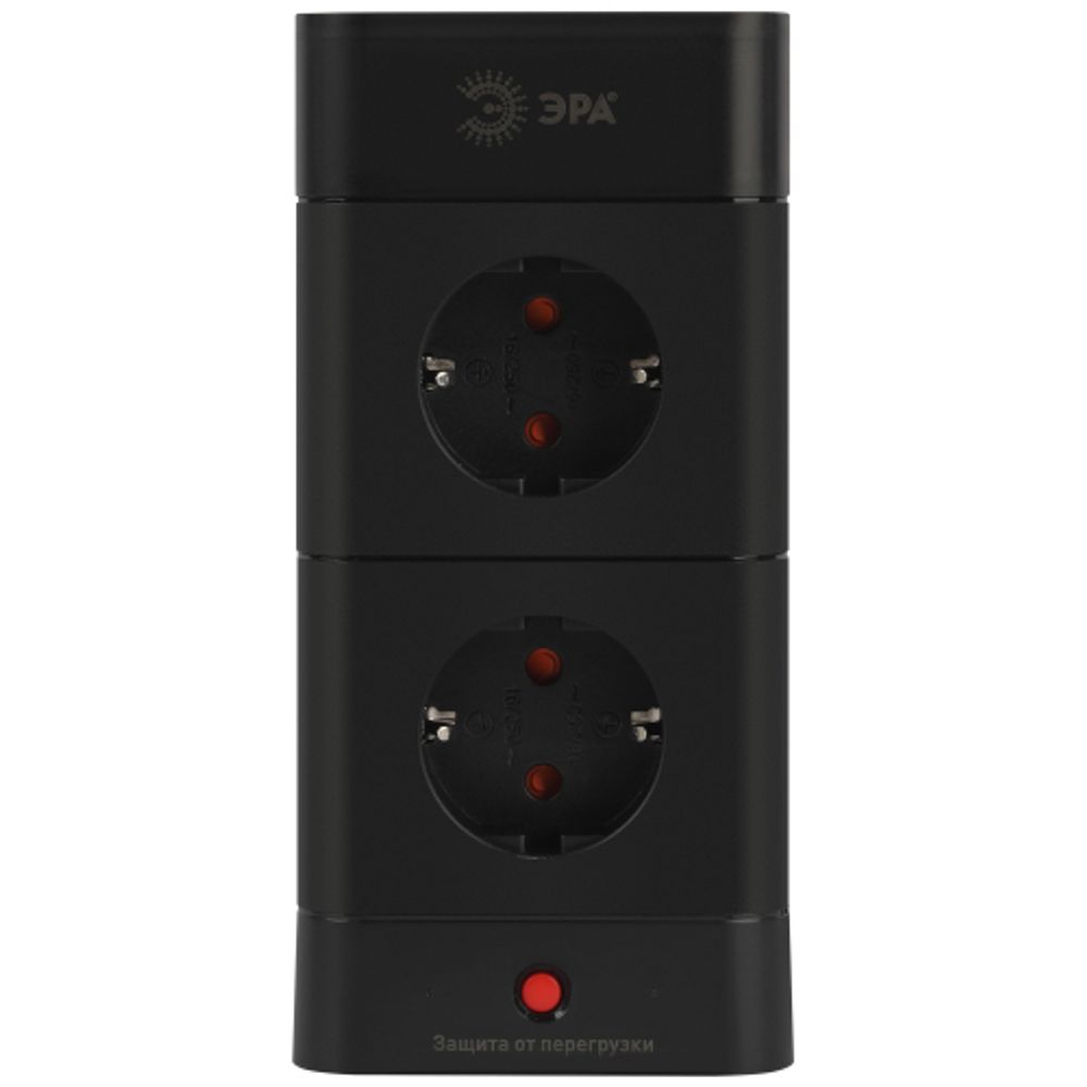 Сетевой фильтр ЭРА TWR-8es-1,5m-4USB-B башня с защитой заземлением с выключателем 8 розеток+4xUSBA+C 1,5м 16А черный | Электротовары