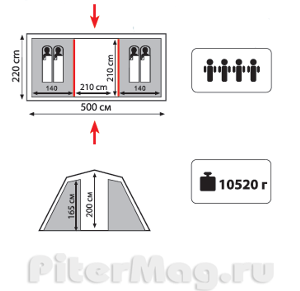 Палатка Totem Hurone 4 V2 [TTT-025]