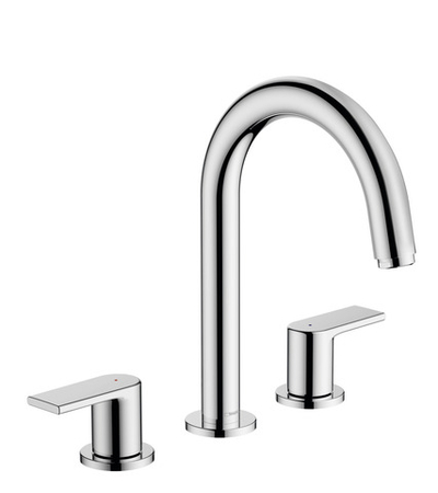 Смеситель для раковины Hansgrohe Vernis Shape на 3 отверстия, со сливным матовый чёрный 71563670