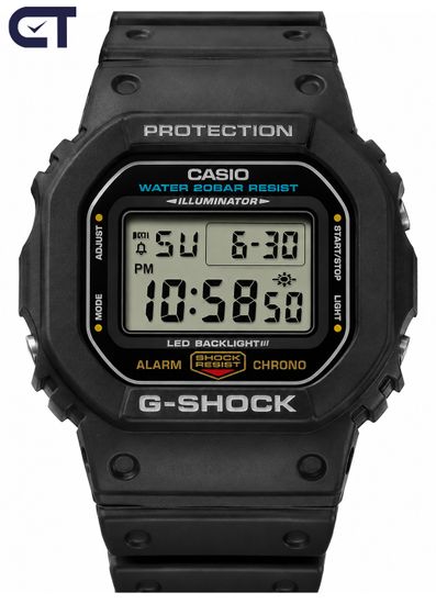 Casio DW-5600UE-1DR мужские часы — классические ударопрочные G-SHOCK с WR200