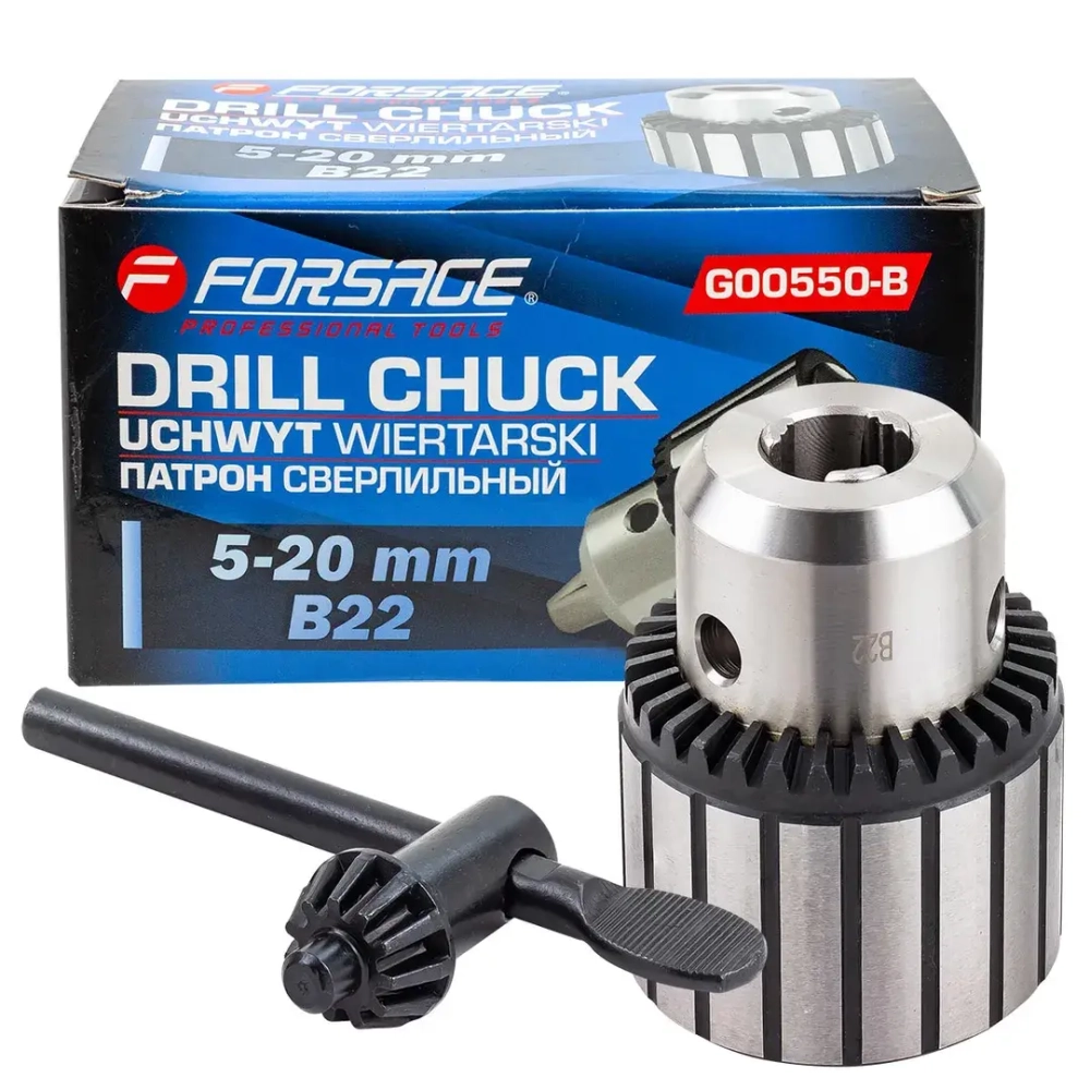 Патрон цанговый для дрели (5-20мм, B22) Forsage F-G00550-B