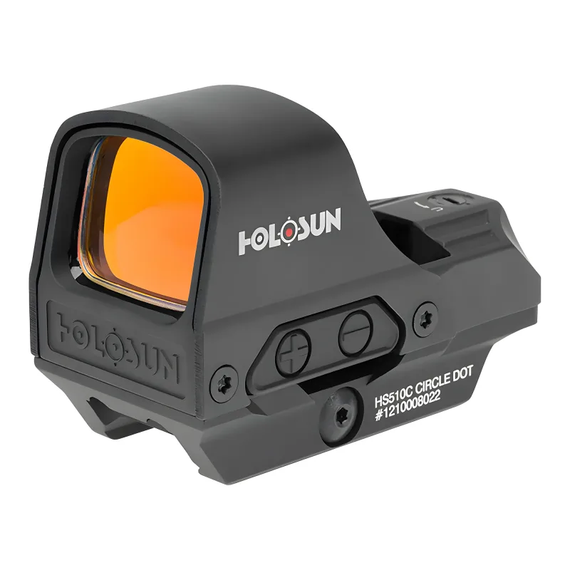 Коллиматор Holosun HS510C, открытый - вид спереди слева, кнопки управления