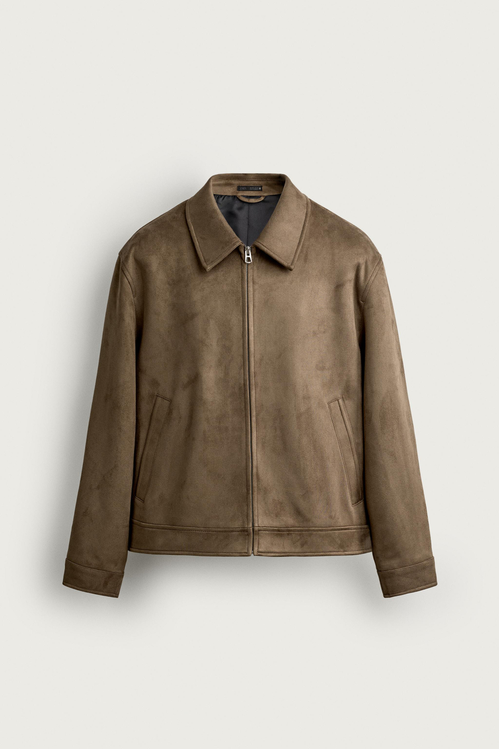ZARA КУРТКА ИЗ ИСКУССТВЕННОЙ ЗАМШИ, РЫЖЕВАТО-КОРИЧНЕВЫЙ