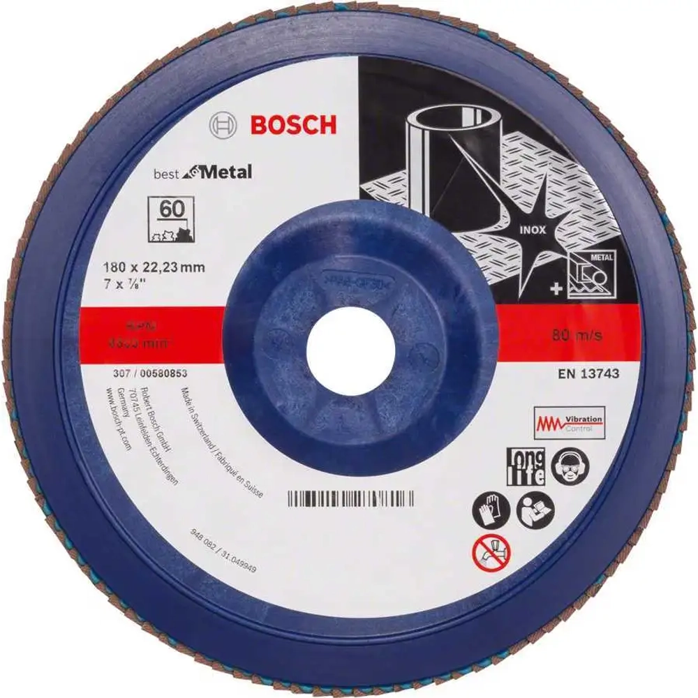 Лепестковый шлифкруг X571, Best for Metal, G60 BOSCH 2608607343