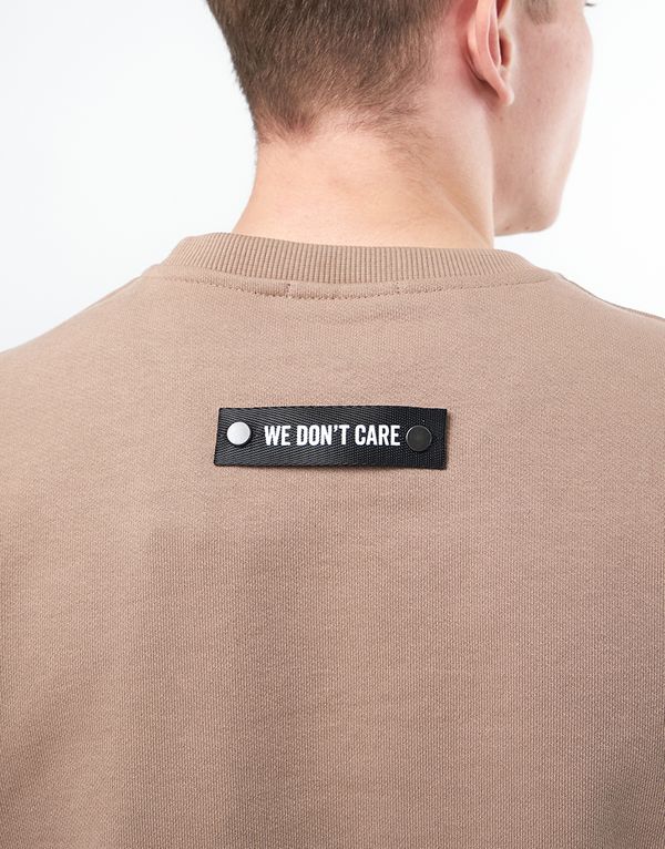 Толстовка We Don’t Care Basic Logo Sweatshirt Beige - фото 5