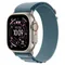 Часы Apple Watch Ultra 3, 2025, 49 мм, титан натурального цвета, ремешок Alpine голубого цвета