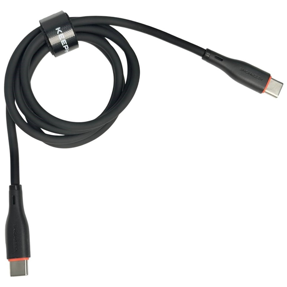 Usb Кабель-зарядка Type-C на Type-C Keephone Liquid Silicone DC-23014 60W 1м силиконовый черный