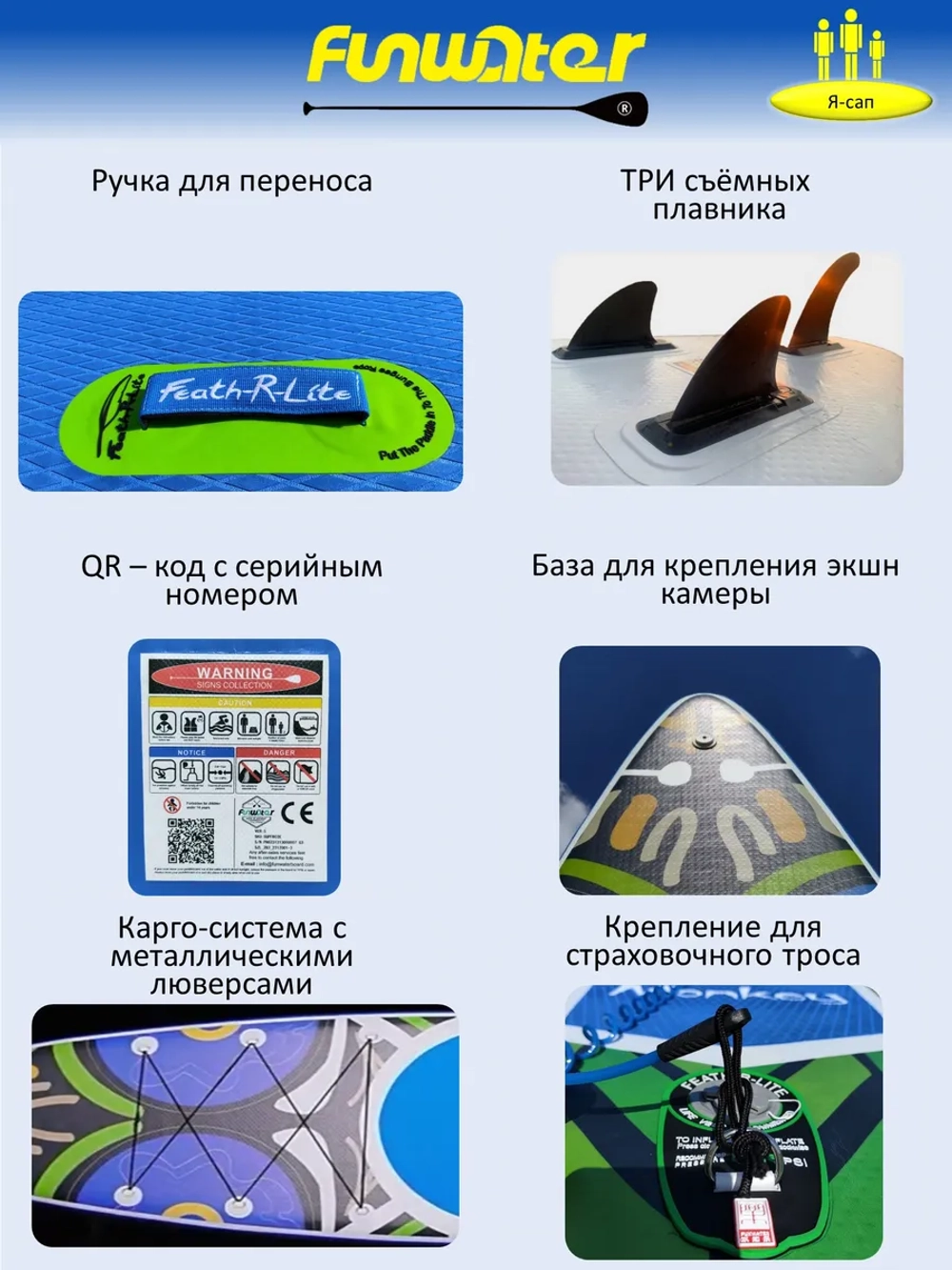 Сапборд надувной сап борд sup board FunWаtеr Моnkеy 350 см