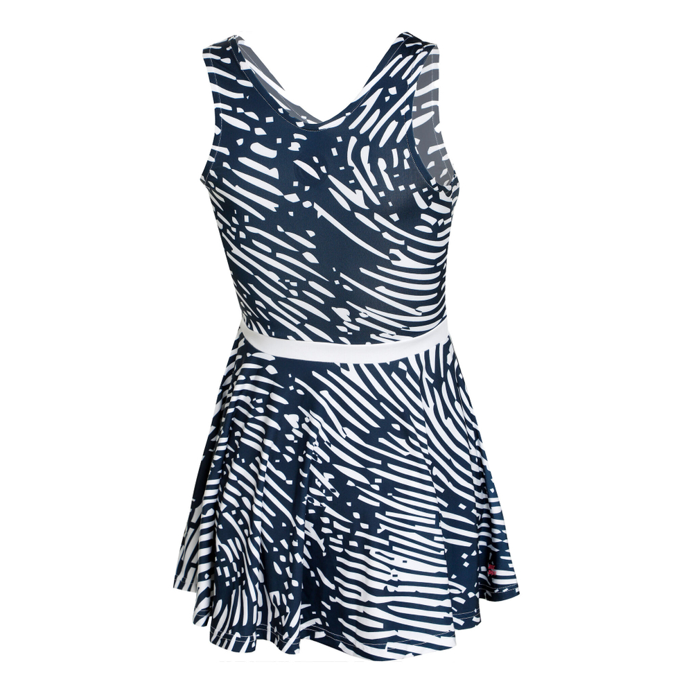 Женская теннисное платье BIDI BADU Fingerprint 2in1 Dress Women - Dark Blue, White