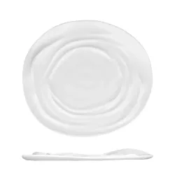 Тарелка 29*26 см h2,5/1,7 см овальная Relief Wave белая фарфор P.L. Proff Cuisine [4]