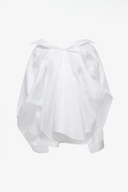 ZARA X JOHN GALLIANO РУБАШКА ИЗ ПЕРЕВЕРНУТОГО ПОПЛИНА LIMITED EDITION, БЕЛЫЙ