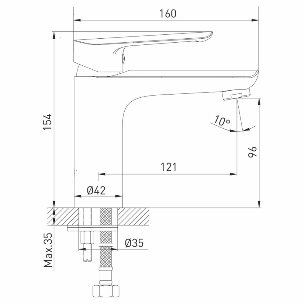 Смеситель для умывальника 35k MIXLINE ML29-04 "Comfort"